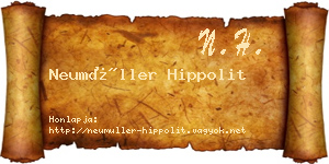 Neumüller Hippolit névjegykártya